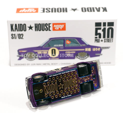Mini GT X Kaido House 1:64 Scale 1971 Datsun 510 OG Purple Diecast KHMG002